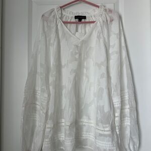 White Sheer Blouse size small